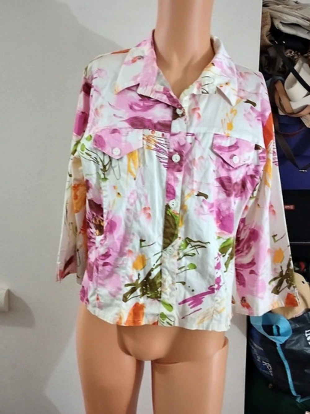 Coconut Row Floral Button Down Shirt Size XL
